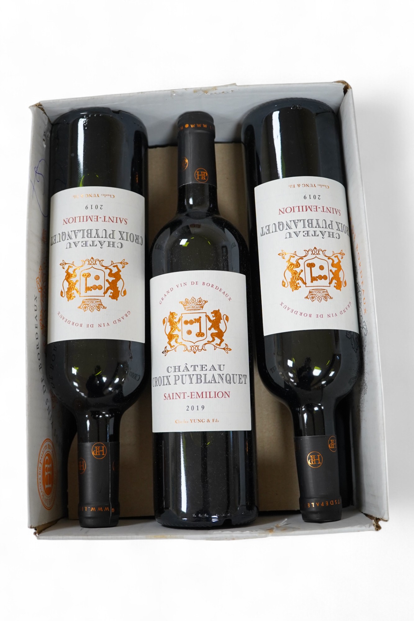 Six bottles of Chateau Croix Puy-Blanquet Saint Emilion 2019. Condition - appears good